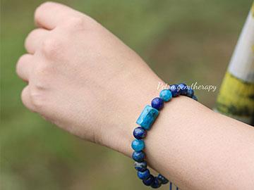 دستبند زنانه لاجورد و آپاتیت آبی 