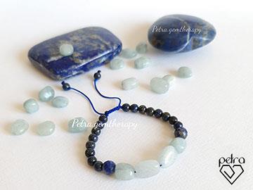 دستبند لاجورد و آکوامارین