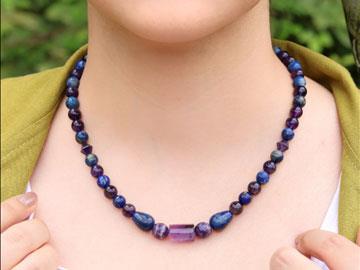 گردنبند زنانه لاجورد و آمیتیست کد محصول: ۲۸۴  