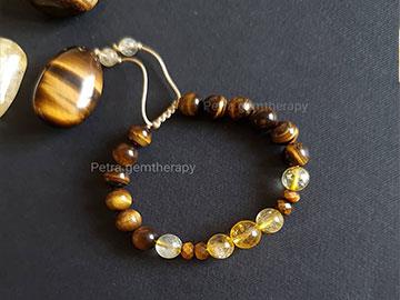 دستبند زنانه چشم‌ببر و سیترین