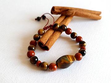 دستبند جاسپر سرخ و چشم‌ببر