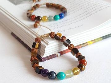 دستبند رودراکشا و چشم‌ببر و هفت‌چاکرا