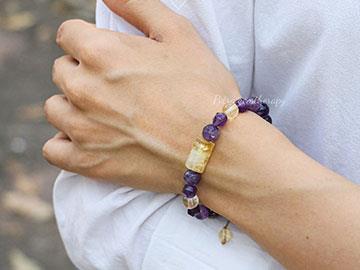 دستبند آمتیست و سیترین 