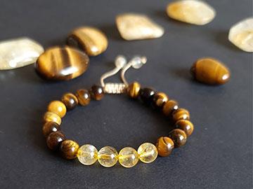 دستبند مردانه چشم‌ببر و سیترین